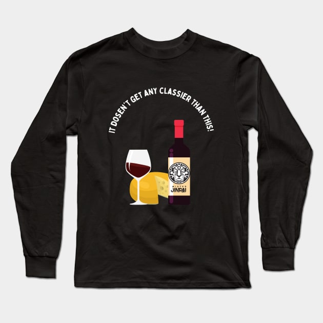 Jinrai Cheese and Wine Long Sleeve T-Shirt by Mister Jinrai